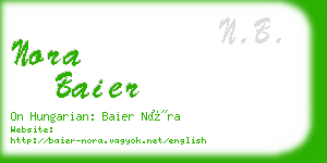 nora baier business card